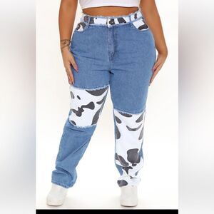 Fashion Nova Favorite Cowgirl Colorblock Mom Jeans Size 16